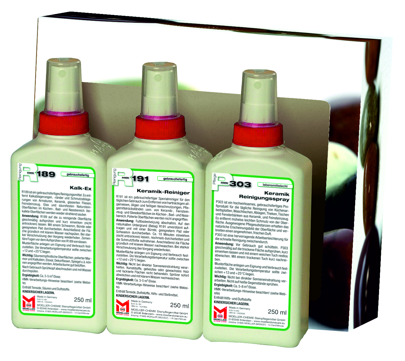 Primero M585 Keramik-Reinigungsset 3 x 250 ml, für Innen - Sonderpreis