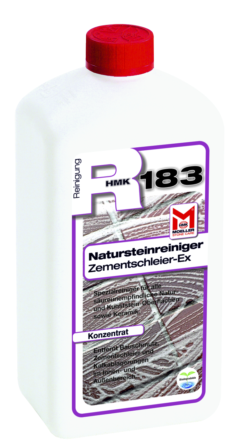 Primero R183 Natursteinreiniger - Zementschleier-Ex 1 l, für den Innen- und Außenbereich - Sonderpreis
