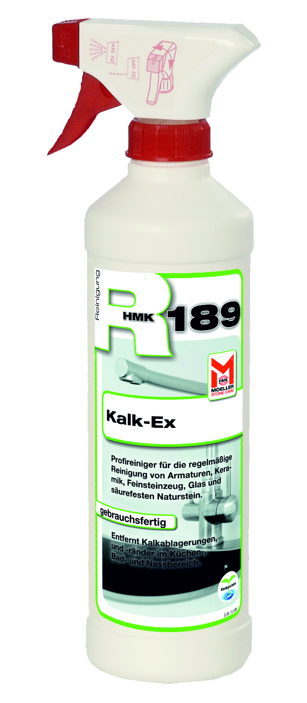 Primero R189 Kalk-Ex, 0,5 l Sprühflasche für Naturstein, Fliesen, Feinsteinzeug